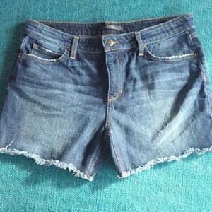Joe's Jeans Frayed Hem Blue Jean Shorts